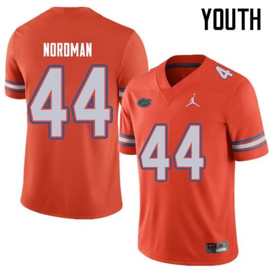 Youth Florida Gators #44 Tucker Nordman NCAA Jordan Brand Orange Authentic Stitched College Football Jersey NMP1362AP